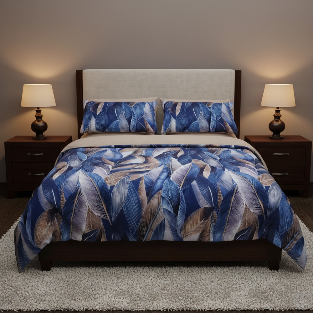 ست روتختی روتختی لحاف لحاف پرینت برگ استوایی رنگ شده Oliver Botanical Painted Tropical Leaf ست روتختی