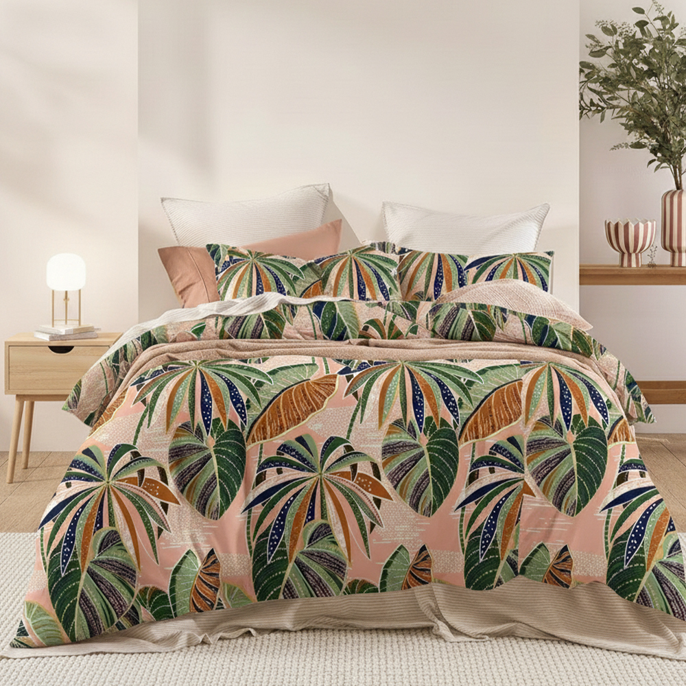 Maidstone Nature Leaf Prints Pure Microfiber Pure Pure Pure Pure Pure Leht Cot Leht ست روتختی روتختی روتختی